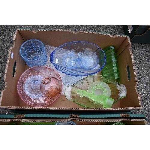 1060 - Two boxes of coloured glass.Collection of this lot is strictly by appointment on Saturday 13th March... 