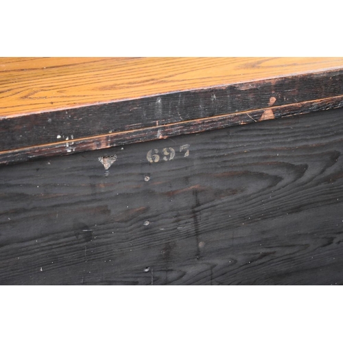 1071 - An old oak sideboard, 122cm wide x 51cm deep x 81cm high.Collection of this lot is strictly by appoi... 