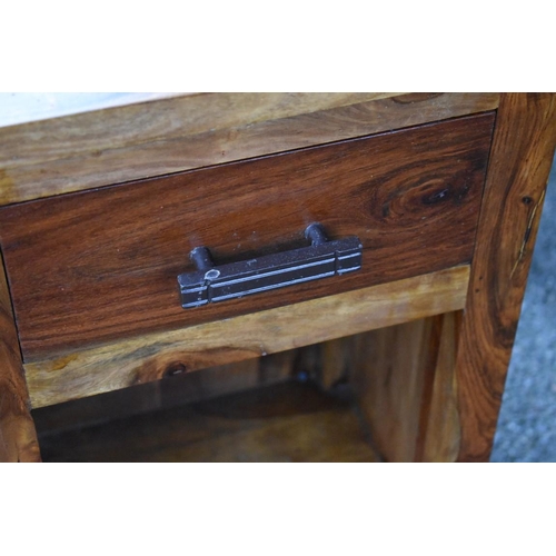 1074 - A pair of hardwood bedside chests, 40cm wide x 30cm deep x 65.5cm high.Collection of this lot is str... 