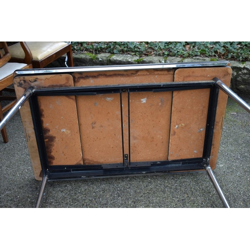 1077 - A 1970s chrome folding drawleaf kitchen table.Collection of this lot is strictly by appointment on S... 