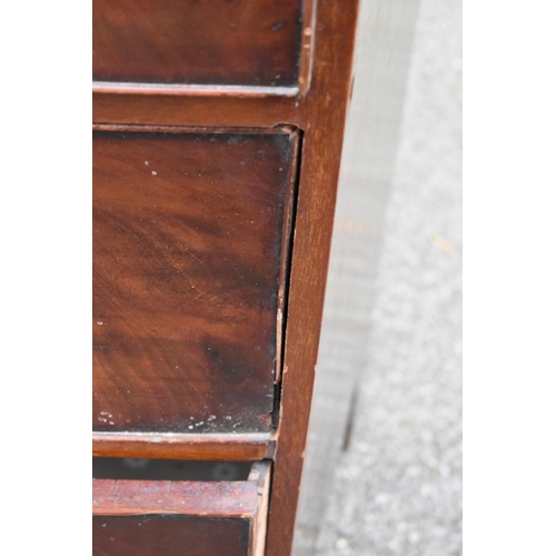 1083 - A Georgian mahogany bowfront chest of drawers, 88cm wide x 51cm deep x 89cm high; together with a ma... 