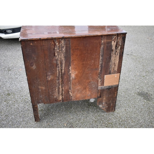 1083 - A Georgian mahogany bowfront chest of drawers, 88cm wide x 51cm deep x 89cm high; together with a ma... 