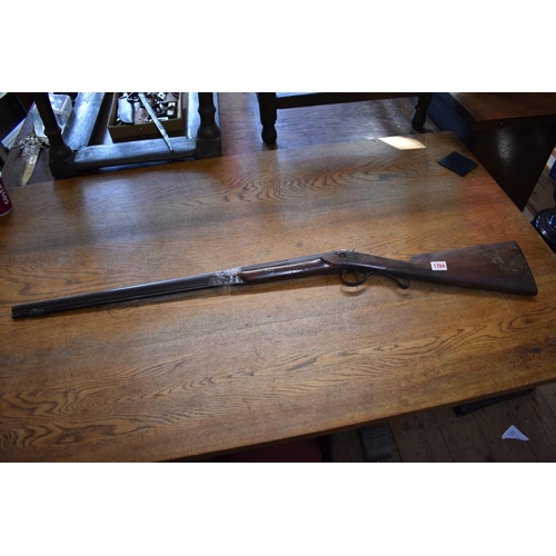 1764 - An antique muzzle loading percussion shotgun, stamped 'Ward', (No licence required).... 