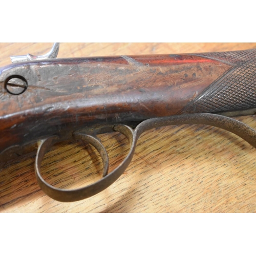 1764 - An antique muzzle loading percussion shotgun, stamped 'Ward', (No licence required).... 