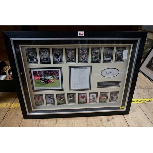 1073 - Rugby Union:a framed display of Gavin Hastings ephemera, the whole 57 x 77cm; together with a relate... 