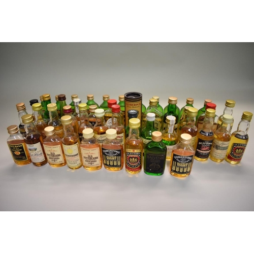 534 - A collection of old single malt whisky miniatures, to include Glenfiddich examples. (47)... 