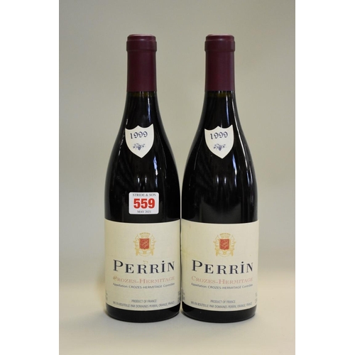 559 - Two 75cl bottles of Crozes Hermitage, 1999, Perrin Freres. (2)