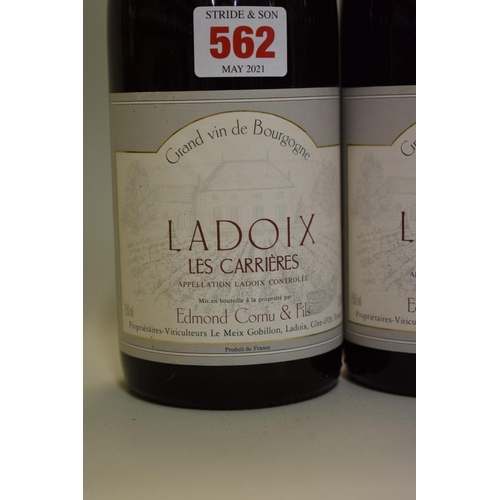 562 - Three 75cl bottles of Ladoix Les Carrieres, 1996, Domaine Edmond Cornu. (3)