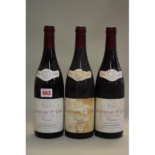 563 - Three 75cl bottles of 1er Cru Santenay 1er Cru Comme, 1999, Domaine Jean-Claude Belland. (3)... 