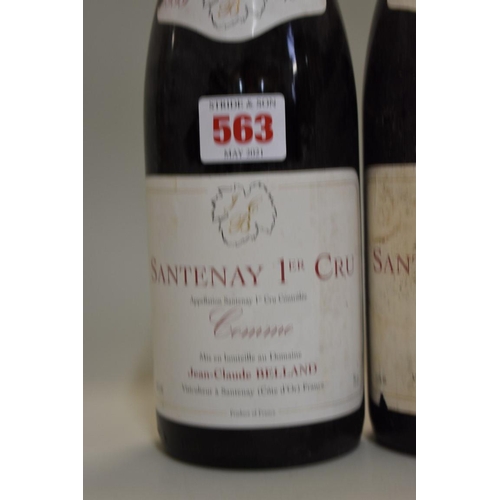 563 - Three 75cl bottles of 1er Cru Santenay 1er Cru Comme, 1999, Domaine Jean-Claude Belland. (3)... 