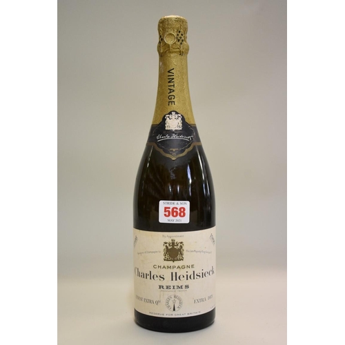 568 - A 75cl bottle of Charles Heidsieck 'Extra Dry' 1966 vintage champagne.