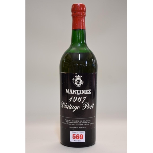 569 - A bottle of Martinez 1967 vintage port. 