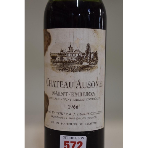 572 - A 75cl bottle of Chateau Ausone, 1er Grand Cru 1966, St Emilion. (1)