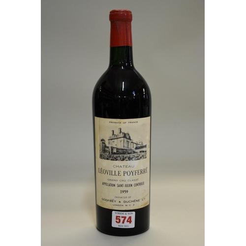 574 - A bottle of Chateau Leoville Poyferre, 1959.