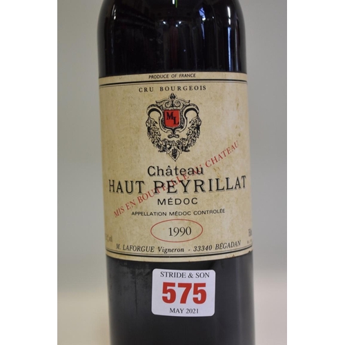 575 - A bottle of Chateau Haut Peyrillat Medoc, 1990