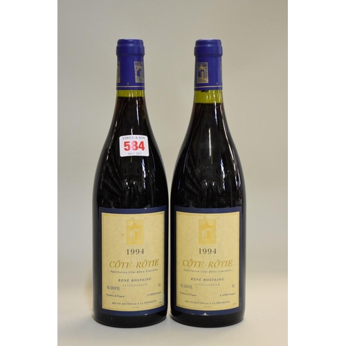 584 - Two 75cl bottles of Cote Rotie, 1994, Renee Rostaing. (2)