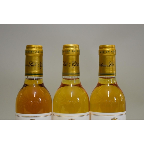 586 - Three 37.5cl bottles of Chateau Liot, 1999, Sauternes. (3)