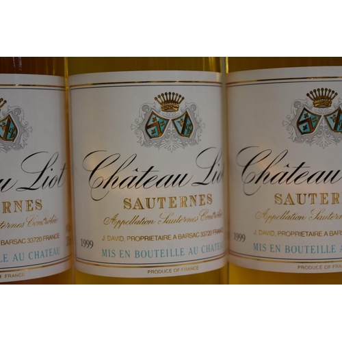 587 - Three 37.5cl bottles of Chateau Liot, 1999, Sauternes. (3)