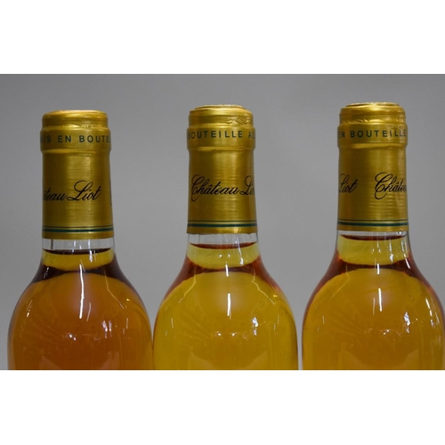 587 - Three 37.5cl bottles of Chateau Liot, 1999, Sauternes. (3)