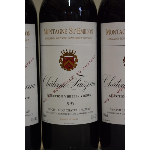 589 - Three 37.5cl bottles of Chateau Faizeau Vieilles Vignes, 1995, Montagne St Emilion. (3)... 