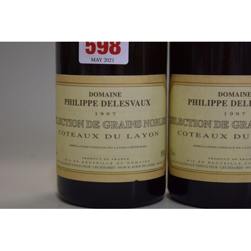 598 - Three 50cl bottles of Coteaux de Layon Selection Grains Nobles, 1997, Philippe Deslevaux. (3)... 