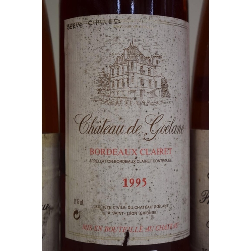 603 - Two old 75cl bottles of Muscat; together with a 75cl bottle of Chateau de Goelane, 1995, Bordeaux Cl... 