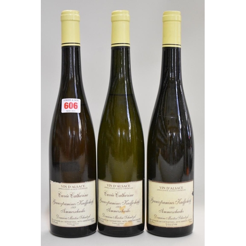 606 - Three 75cl bottles of Gewurztraminer Kaefferkopt, Cuvee Catherine, 1989, Jean Schaetzel. (3)... 