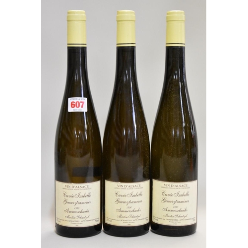 607 - Three 75cl bottles of Gewurztraminer Cuvee Isabelle, 1990, Jean Schaetzel. (3)