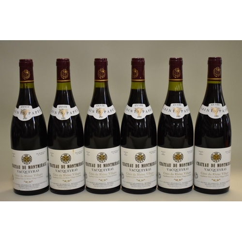 618 - Six 75cl bottles of Vacqueyras Cuvee St Papes, 1985, Chateau Montmirail. (6)