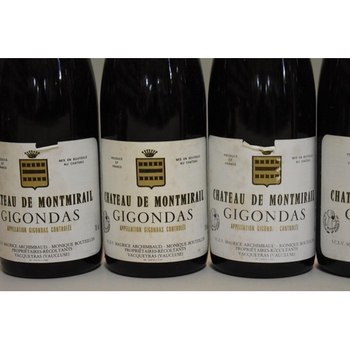 619 - Six 75cl bottles of Gigondas Cuvee Beauchamps, 1985, Chateau Montmirail. (6)