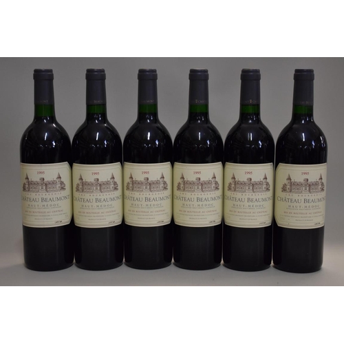 623 - Six 75cl bottles of Chateau Beaumont, 1995, Cru Bourgeois Haut-Medoc. (6)