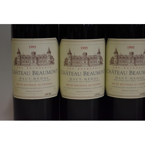 623 - Six 75cl bottles of Chateau Beaumont, 1995, Cru Bourgeois Haut-Medoc. (6)