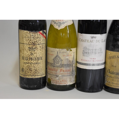 628 - Nine various bottles of French wine, to include: a 75cl bottle of Chateau Saint-Andre Chateauneuf du... 