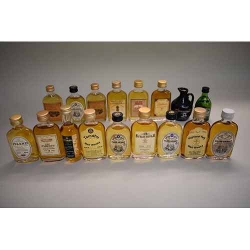 634 - Sixteen single malt whisky miniatures. (16)