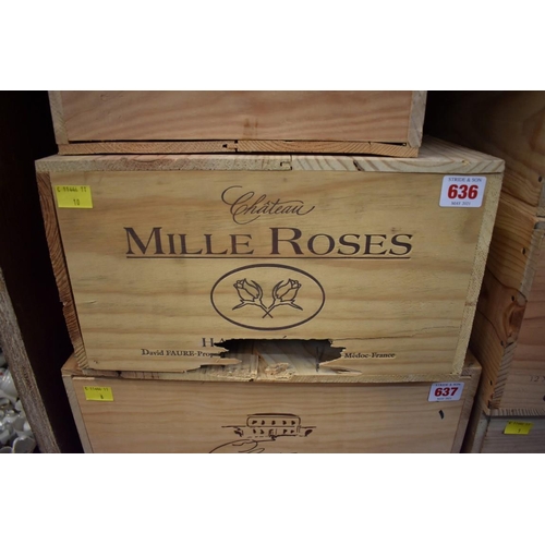 636 - A case of twelve 75cl bottles of Chateau Mille Roses, 2005, Cru Bourgeois Haut-Medoc, in owc, (... 