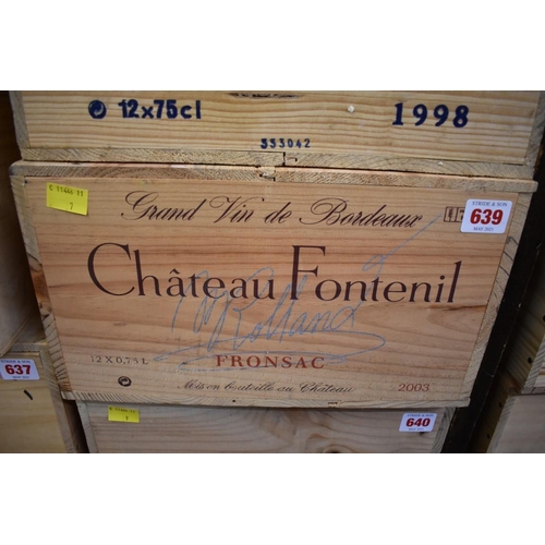 639 - A case of twelve 75cl bottles of Chateau Fontenil, 2003, Fronsac, Michel Rolland, in owc. (12)P... 