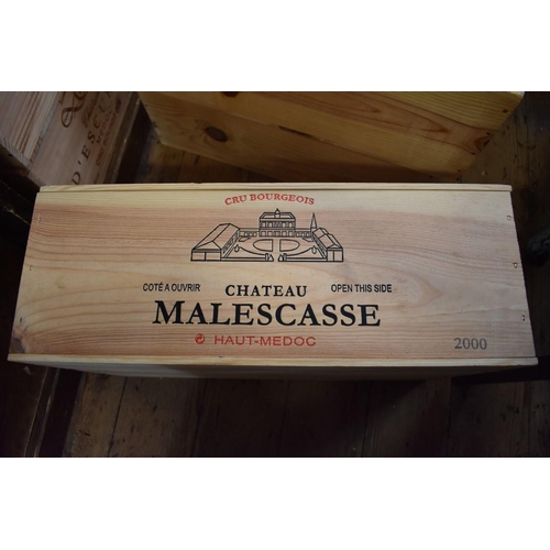 640 - A case of twelve 75cl bottles of Chateau Malescasse, 2000, Cru Bourgeois Haut-Medoc, in owc. (1... 