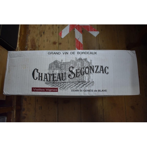 644 - A case of twelve 75cl bottles of Chateau Segonzac Cuvee Vielles Vignes, 1998, Cotes de Blaye, i... 