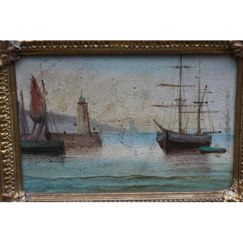 1100 - A small quantity of gilt framed oil paintings. 