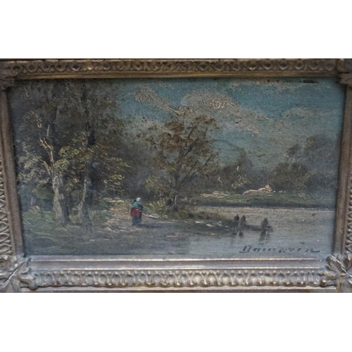 1100 - A small quantity of gilt framed oil paintings. 