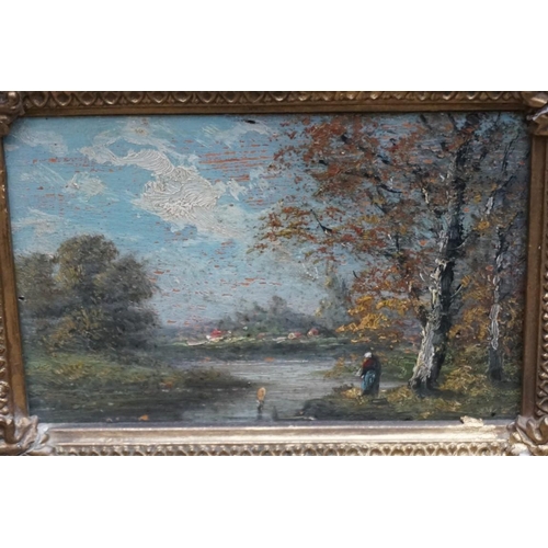 1100 - A small quantity of gilt framed oil paintings. 