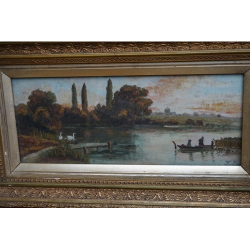 1100 - A small quantity of gilt framed oil paintings. 