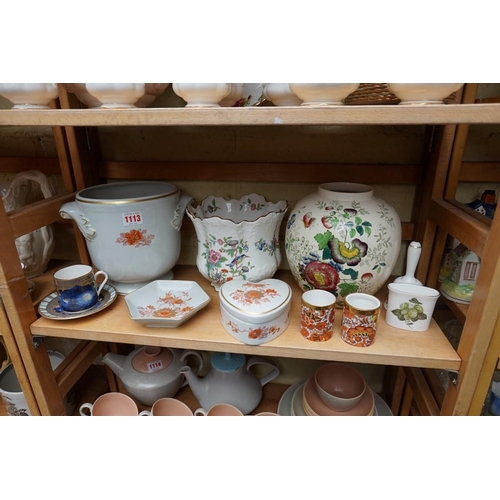 1113 - A mixed group of English and Continental porcelain.  