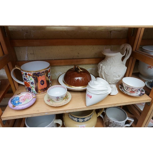 1119 - A mixed group of 19th century and later pottery and porcelain, to include: a Royal Worcester blanc d... 