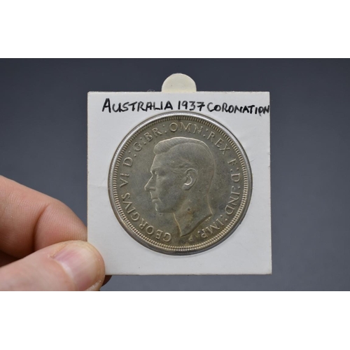 145 - Coin: an Australian George VI 1937 silver coronation crown.