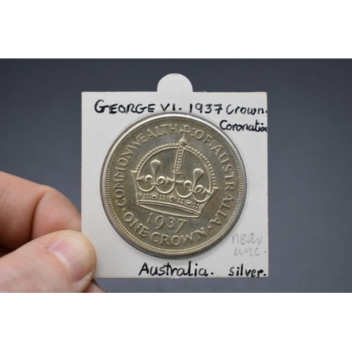 145 - Coin: an Australian George VI 1937 silver coronation crown.