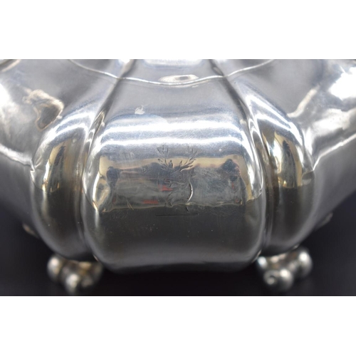 3 - A Victorian silver melon teapot, by John Mortimer & John Samuel Hunt, London 1841, 800g all in.... 