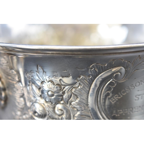 6 - A Georgian silver twin handled pedestal cup, possibly by Richard Bayley, London, 15cm high, 730g.... 