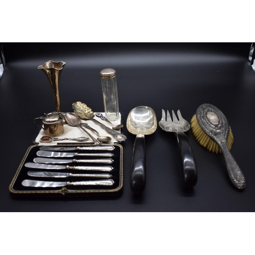 67 - A mixed group of silver and metal items, to include a 'Canadian Revolver Association' prize spo... 