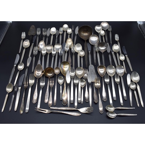 68 - A part set of WMF Zurich pattern .90 silver plated cutlery, designed by Kurt Mayer, (47); together w... 